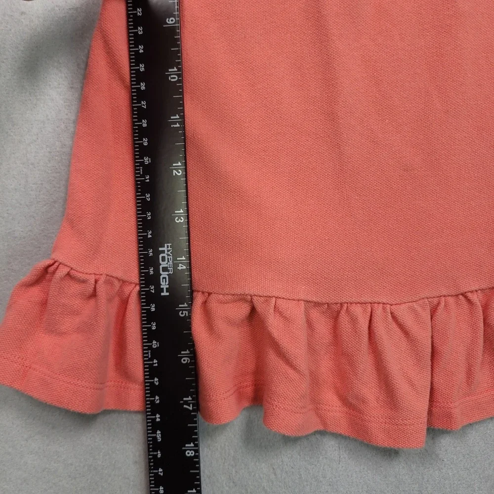 Ralph Lauren Girls 18M Pink Polo‎ Ruffle Hem Dress Big Pony Logo